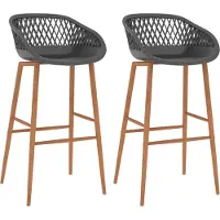 vidaXL Barhocker 2 Stk. Grau