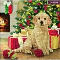 Craft Buddy Puppy's First Christmas, 18x18cm Crystal Art Card