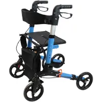 Arvo Rollator Deluxe, 62x67x54 cm, 136 kg Tragkraft, 8 Zoll Räder, klappbar, inkl. Netzkorb, Rückenlehne, Sitz