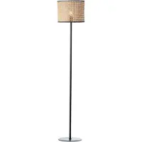 Brilliant natürliche Standleuchte WILEY | Standlampe mit Schirm aus Rattan Ø 30 cm | 1x E27 Fassung max. 60W | Metall/Rattan