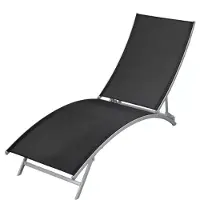 vidaXL Sonnenliege Stahl und Textilene Schwarz