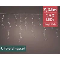 Lumineo Anschließbare Eiszapfen LED - kaltweißes Licht - 7.35M - 250 Lichter - Erweiterungsset