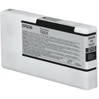 Epson T6531 Photo Black-Tintenpatrone (200 ml), Standardertrag, Schwarz, Tinte auf Farbstoffbasis, 200 ml, 1 Stück(e), Einzelpackung