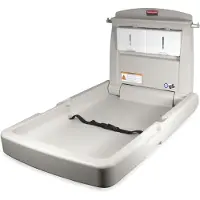 Rubbermaid Baby-Wickelstation, vertikal, Wandmontage, bis 22,7 kg, B 866 x T 584 x H 101,6 mm, Polypropylen, platin