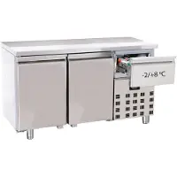 CombiSteel Gastro Kühltisch Kühltheke -2/+8°C 2 Türen 1/1GN 1400x700x850mm