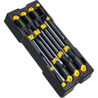 Stanley Schraubendreher Cushiongrip-Set, TransModul-System (8-teiliges Set bestehend aus 3x100 mm, 5