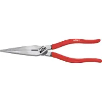 Wiha Flachrundzange Länge 200mm gerade poliert extra lange Schneide mit Kunststoff-Hüllen - 26721