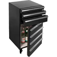 Gastro-Cool Cool-Tool / Werkzeugwagen inkl. Kühlschrank, 3 Schubladen, Schwarz / 50l - GCCT50-3R