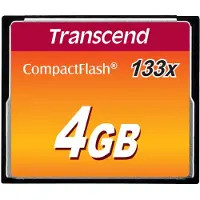 Transcend TS4GCF133, 4 GB, Kompaktflash, MLC, 50 MB/s, 20 MB/s, Schwarz