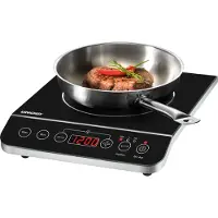 Unold 58105 Induktionskochplatte Elegance - Glaskeramik, Induktions geeignet, Touchpad Bedienfeld, 10 Leistungsstufen 200 W bis 2.000 W