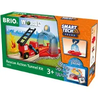 BRIO World Tunnel m. Feuerwehrzug - 4 Teile - Smart Tech Ton 339 - - One Size - Züge