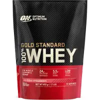 Optimum Nutrition Gold Standard Whey Protein Molkenproteinhydrolysat mit niedrigem Zuckergehalt Geschmack Delicious Strawberry 450 g