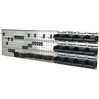 Raaco Tool Wall komplett | Werkzeugtafel (3x), 33 Clips und 12 Ablagefächer - Metall