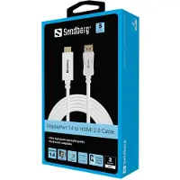 Sandberg DisplayPort 1.4-HDMI 4K60Hz 2m, 2 m, DisplayPort, HDMI, Männlich, Männlich