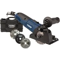 Ferm Präzisionskreissäge 500W Variable Geschwindigkeiten - Inkl. 3 Sägeblätter und Aufbewahrungskoffer