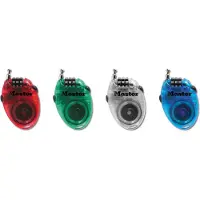 Master Lock 4603EURD Einziehbares Kabel mit Zahlenschloss, Zufällige Farbe, 5,4 x 2,1 x 7,2 cm