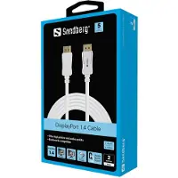 Sandberg DisplayPort 1.4 8K60Hz 2m, 2 m, DisplayPort, DisplayPort, Männlich, Männlich, 7680 x 4320 Pixel