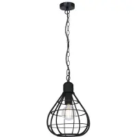 Globo Lighting Hängeleuchte Metall schwarz matt, Metall schwarz matt, ø: 250mm, H: 1200mm, exkl. 1x E27 60W 230V