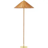 Gubi 9602 Stehleuchte Messing/Wicker Willow - , 9602, Holz, für Wohnzimmer, Holz, Design