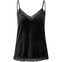 Hunkemoller Cami Top Velours Lace Schwarz