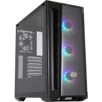 Cooler Master MasterBox MB520 ARGB, Midi Tower, PC, Schwarz, ATX, EATX, micro ATX, Mini-ITX, SSI CEB, Kunststoff, Stahl, Gehärtetes Glas, 16,5 cm