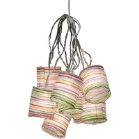 Konstsmide LED Dekolichterkette bunte Papierlaterne 16 Warmweiße Dioden