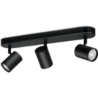 WiZ Connected Imageo 3 Deckenleuchte RGB Black , Imageo, dimmbar, Schwarz, für Wohnzimmer, Aluminium, Modern