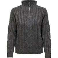 JDY Stehkragenpullover "JDYANDREA L/S ZIP CABLE PULLOVE KNT NOOS" Materialmix