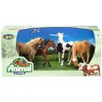 Luna spielset Animal Farm junior braun/schwarz/weiß 4-teilig