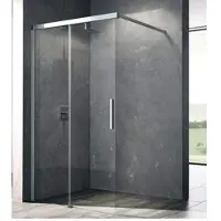 Kermi Duschdesign Walk-In-Duschkabine WALK-IN Wall Gleit links „NICA“ Glas Klar, Profile Silber Hochglanz, BV: 1175 - 1200 mm WE: 1185 - 1210 mm H: 2000 mm