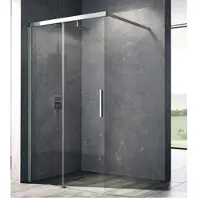 Kermi Duschdesign Walk-In-Duschkabine WALK-IN Wall Gleit links „NICA“ Glas Klar, Profile Silber Hochglanz, BV: 1375 - 1400 mm WE: 1385 - 1410 mm H: 2000 mm