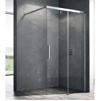 Kermi Duschdesign Walk-In-Duschkabine WALK-IN Wall Gleit rechts „NICA“ Glas Klar, Profile Silber Hochglanz, BV: 975 - 1000 mm WE: 985 - 1010 mm H: 2000 mm