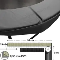 Magic Circle Pro Pro Grau Fiber Rechteckige Trampolin 214 x 305 cm mit sicherheitsnetz