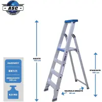 Asc Stufenstehleiter BT-4 einseitig 4 Stufen mit 3,00m Arbeitshöhe