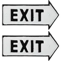 Relaxdays 2 x Exit Schild Weiß,Schwarz