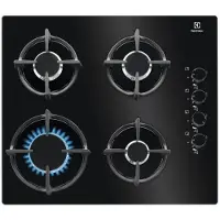 Electrolux KGG6407K, Schwarz, Integriert, 60 cm, Gaskochfeld, Glas, 4 Zone(n)