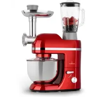 Klarstein Knetmaschine Küchenmaschine mit Fleischwolf, 1800W Teigmaschine Klein, 6 Stufen, Schneebesen Rühr- & Knethaken, Planetenrührwerk, Rührmaschine mit Mixer, Küchenmaschinen mit 5L Schüssel