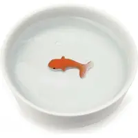 Suckuk Tränke Katzen 12,5 x 4,5 cm Keramik weiß/orange
