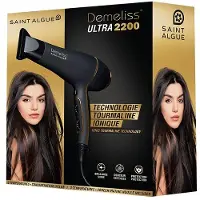 Demeliss SAINT ALGUE - Professioneller Haartrockner ULTRA 2200 - Ultra stark, 2 Geschwindigkeiten, 3 Temperaturen - Ionischer Turmalin-Haartrockner - Ohne Kräuselung - 1 Konzentrator + 1 Diffusor