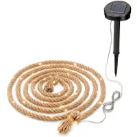 Esotec Beleuchtetes Juteseil mit eingearbeiteter Solar Lichterkette 102164