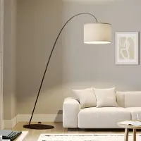 Nowodvorski Lighting Bogenlampe Alice , braun / rost, für Wohn- / Esszimmer, Textil / Stoff / Seide, Modern, Stehlampe