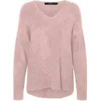 Vero Moda V-Ausschnitt-Pullover "VMCREWLEFILE LS V-NECK BLOUSE NOOS" Materialmix, loose fit
