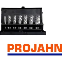 Projahn Kernbohrer in Stahlblechkassette HSS-Co 8% 7-tlg.. Ø 12/14/16/18/20/22 mm, 1 x Führungsstift