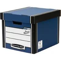 BANKERS BOX Archivbox Premium Tall Box, für A4-Formate, stapelbar bis 6 Stück, 100 % Recycling-Karton, B 330 x T 381 x H 298 mm, blau, 5 Stück