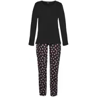 Vivance Pyjama mehrfarbig Gr. 32/34 für Damen. Rundhals und Allover-Druck. Basic. Nachhaltig.