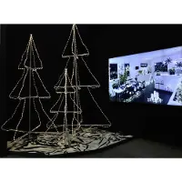 Konstsmide - LED Schlauchsilhoutte Tannenbaum, 3D, klein, 216 warm weiße Dioden, 24V Außentrafo, transparentes Kabel; 3942-103