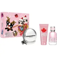 Dsquared2 Wood Pour Femme Geschenkset Eau de Toilette 100ml + Duschgel 100ml + Geldbörse
