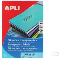 APLI Etiketten transparent 210,0 x 297,0 mm, 100 Blatt