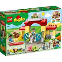 LEGO 10951 DUPLO Pferdestall und Ponypflege Spielzeug für Kleinkinder ab 2 Jahren, Bauernhof, Spielset mit Figuren: Pferd und Reiter