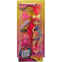 Cave Club Emberly Puppe (25 cm), prähistorische Modepuppe mit Haus-Dinosaurier